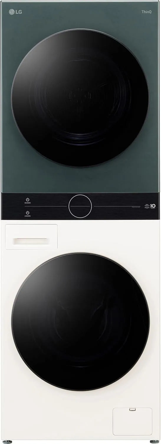 LG WT1210EGF Waschmaschine, 12 kg, Touch-Bedienung, Inverter, Weiß, One-Touch-Display, EEK A-10%, TurboWash 360°, 10 kg, LG WT1210EGF WashTower