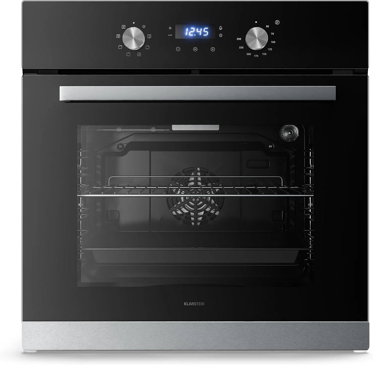 Klarstein Backofen, 60 cm, 67 L, Energieklasse A, Einbau, Timer, Edelstahl, 8 Garstufen, Backblech