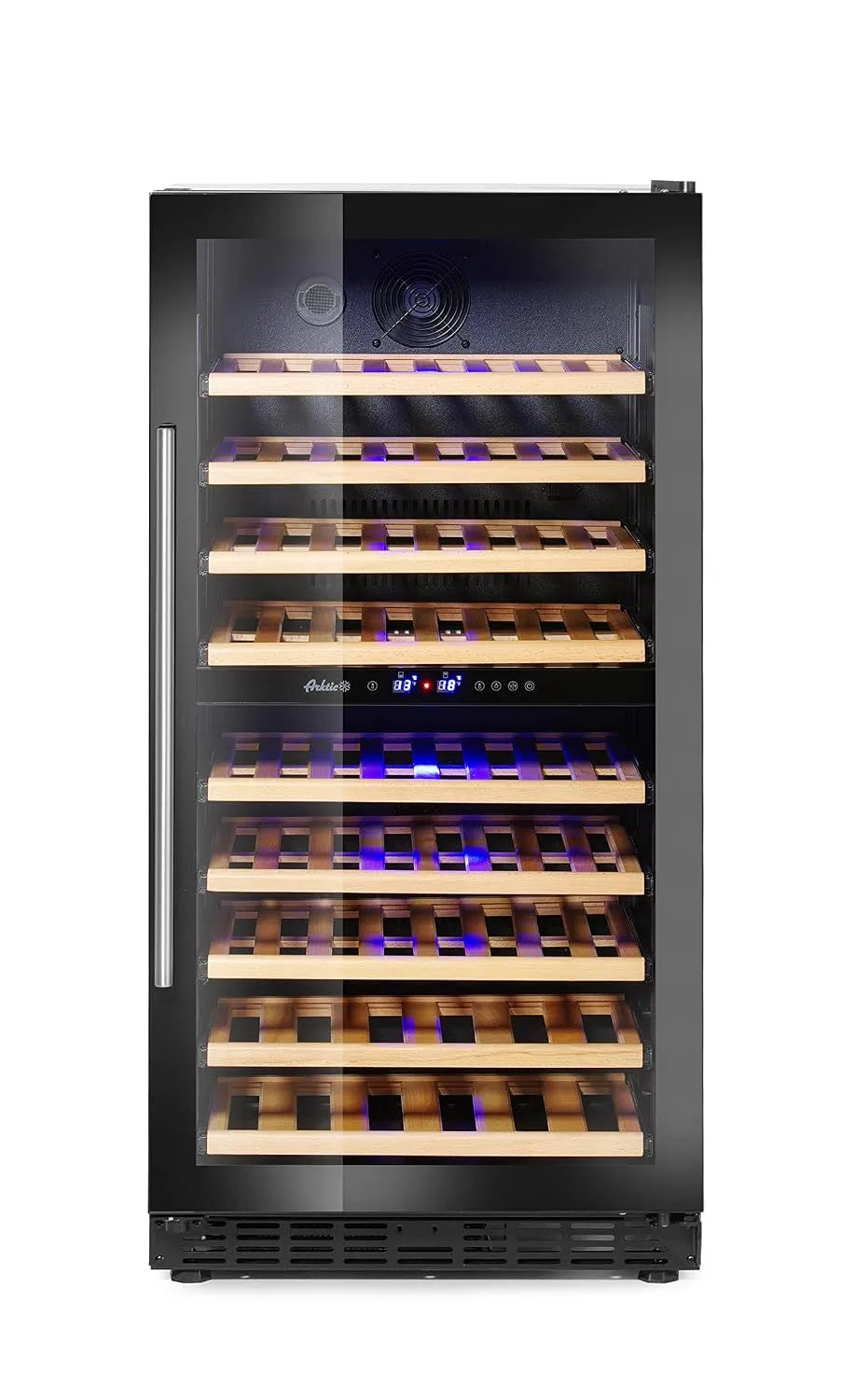 Weinkühlschrank 220-240V, 232 L, 72 Flaschen, 110 W, 240 V, 595x605x, 1225mm, 2 Zonen, HENDI Weinkühlschrank, Getränkekühlschrank, 232L, 110W