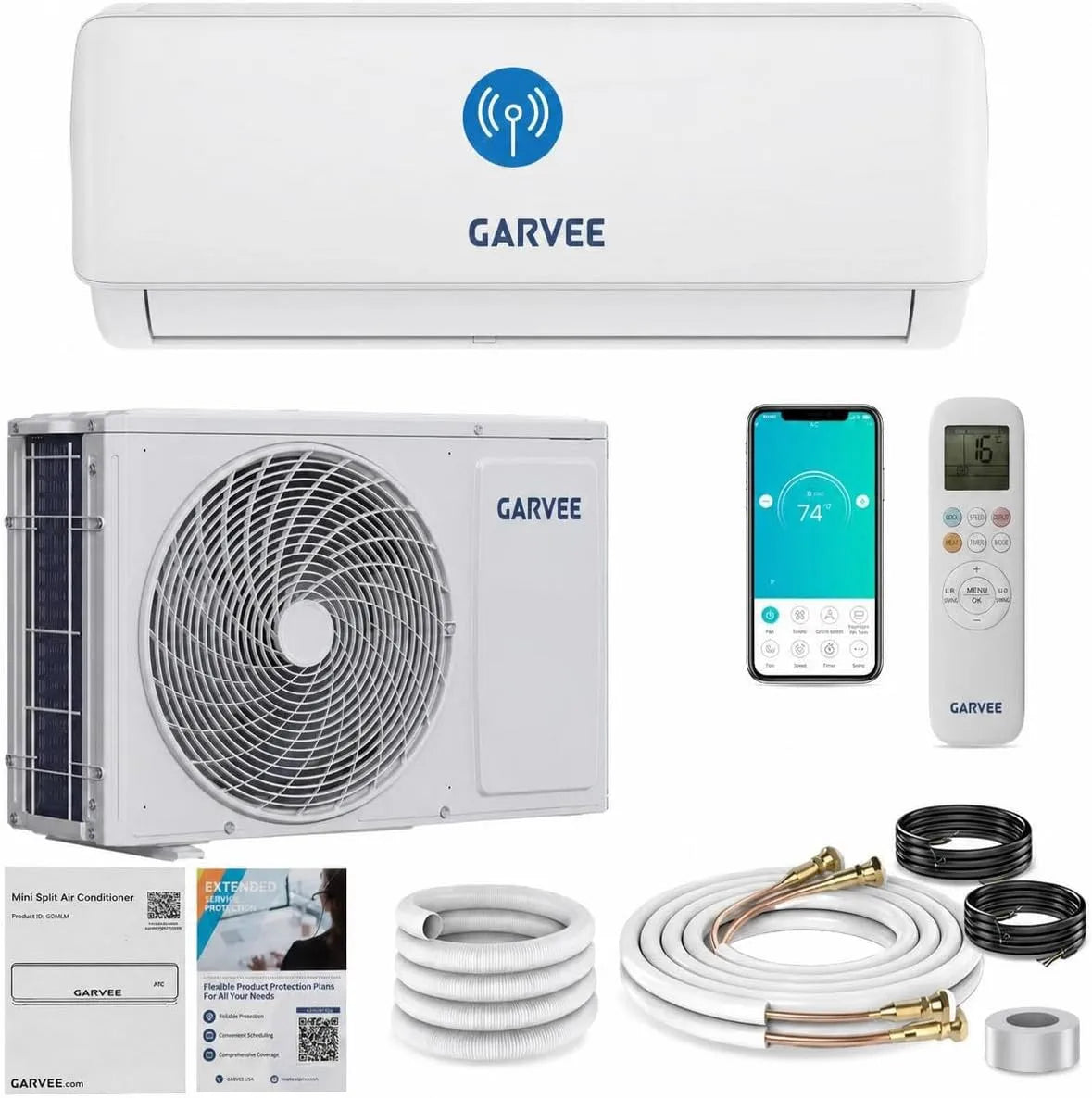 Klimaanlage R32, 50 Hz, 240 V, Energieklasse A, WLAN, WLAN-Fähig, SEER 3, AUx FM-Serie Split-Klimaanlage 24000 BTU, Kältemittel R32, 13, 220