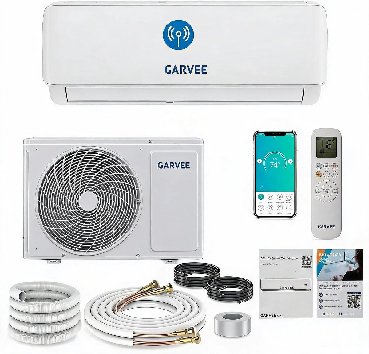 Klimaanlage, WLAN, R32-Kältemittel, FM mit WLAN, SEER 3, 13 A++, Split-Klimaanlage FM 24000BTU mit WLAN