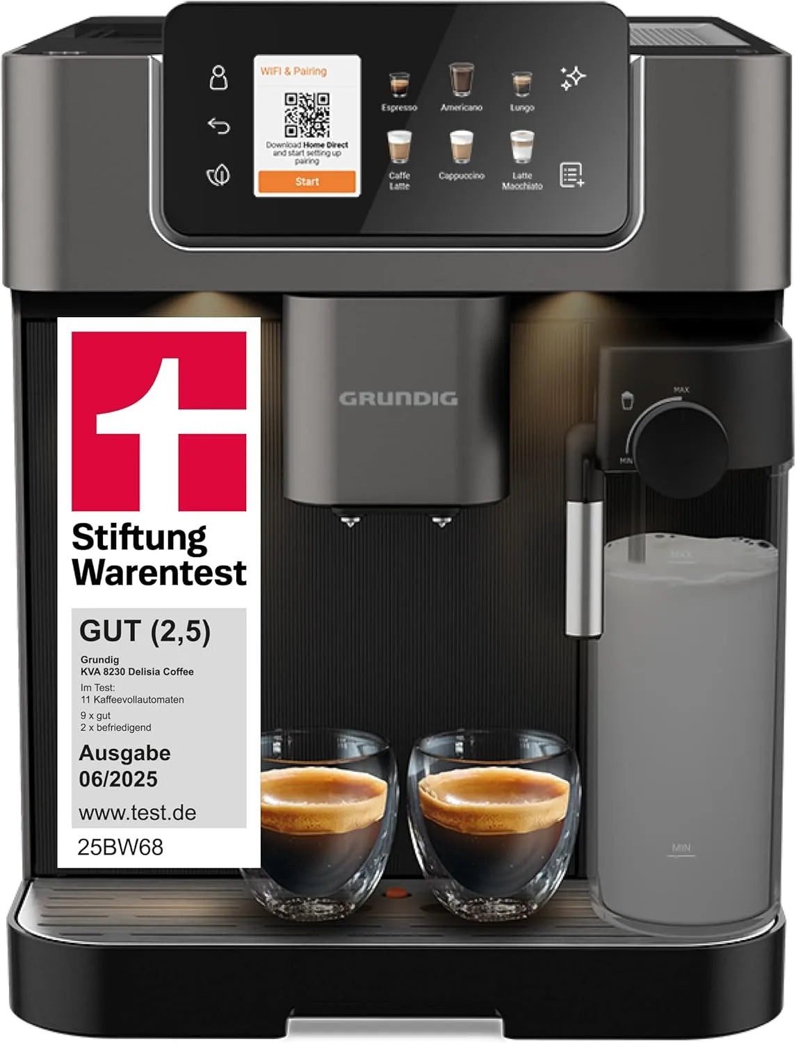 Grundig Kaffeevollautomat, 1350 W, 19 Bar, Grundig KVA 8230 Kaffeevollautomat
