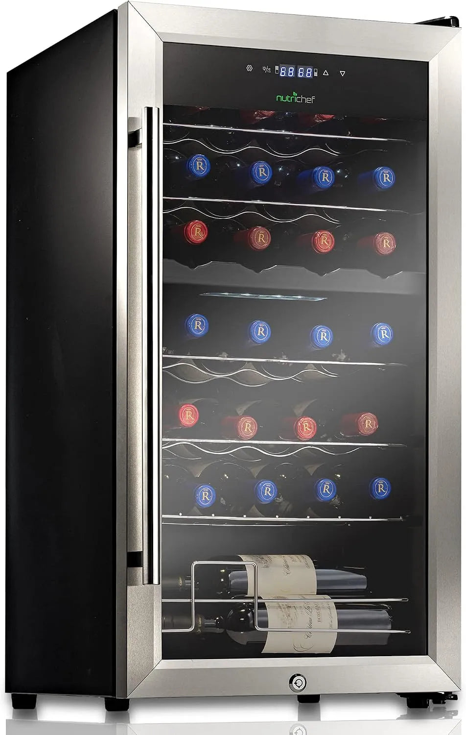 Weinkühlschrank, 74, 4 L, 28 Flaschen, NutriChef, 4 Liter Kapazität