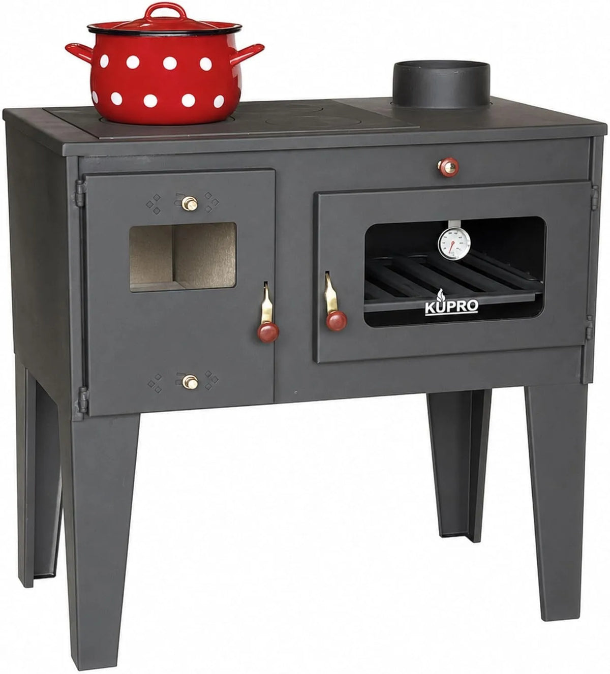 Produkt Kaminofen mit Backfach und Herdplatte Alegra 93894 6 kW Kamin Mehrfachbelegung Holzofen Ofen Holz Holzherd Küchenhexe Kochplatte Küchenofen