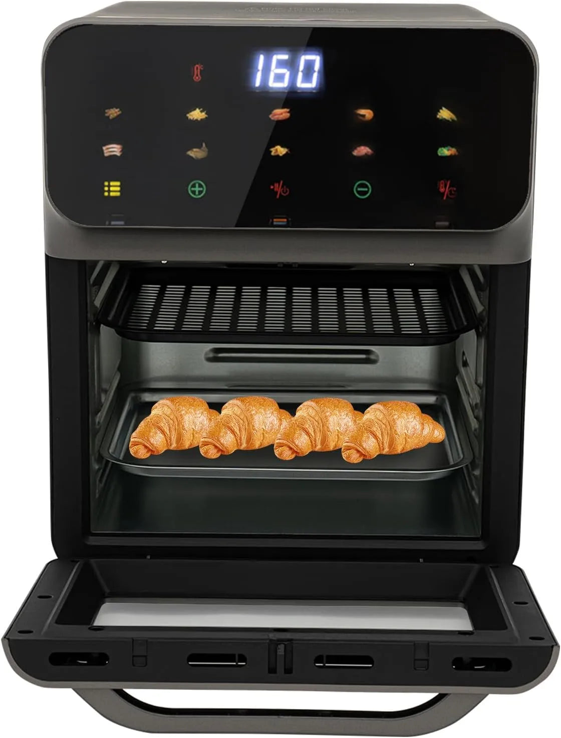 Elektrischer Pizzaofen, 13 L, 1350 W, Timer, kompakt, Timer 15, 60 Min, Für Pizza, 2 Backbleche, 13L Elektrobackofen, 1350W Mini Backofen mit