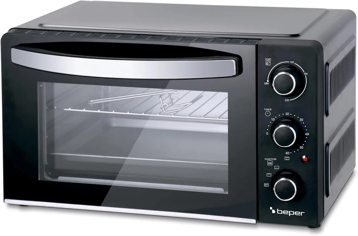 Backofen, 20 L, 1300 W, BEPER P101FOR020, Timer, 2 Temperaturzonen, Temperatur bis zu 230°, 3 Gararten, 1300W, mit Zubehör