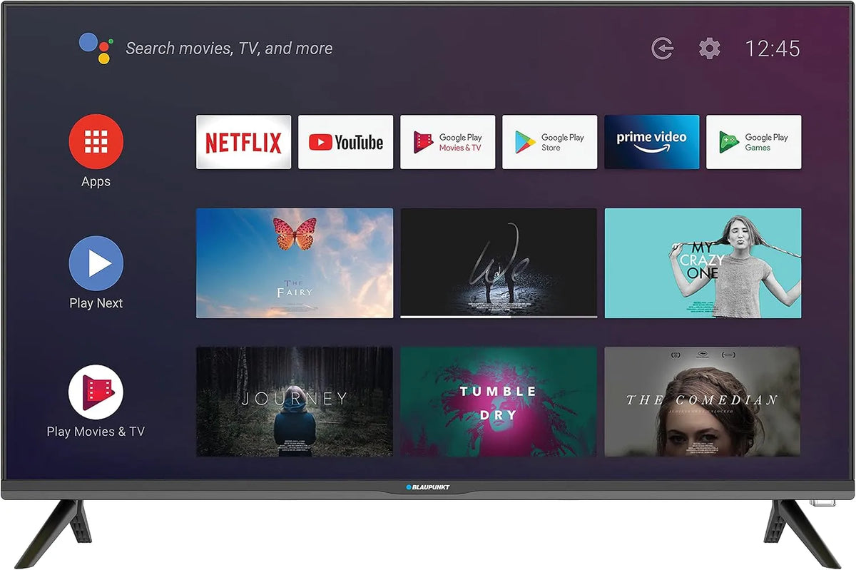 Smart TV, 32 Zoll, Fernseher, Blaupunkt BA32H4142LEB, rahmenlos, Android OS, Modelljahr 2020, Chromecast