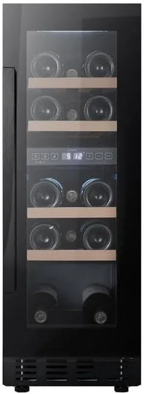 Weinkühlschrank 30D, 30 cm, 18 Flaschen, 2 Temperaturzonen, Einbau, Schwarz, ausziehbare Regale, 5 H:82 T:57, B:29, Cavin Arctic Collection 30D