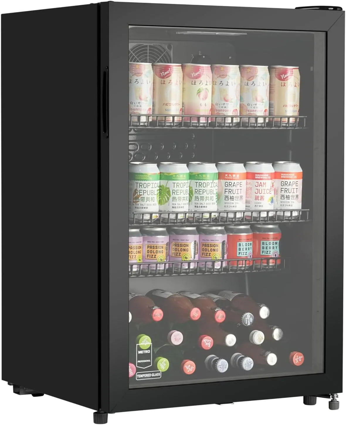 Kühlschrank, 118 L, 54.5 x 54 x 84 cm, METRO GSC2125B, Schwarz, METRO Professional Getränkekühlschrank GSC2125B