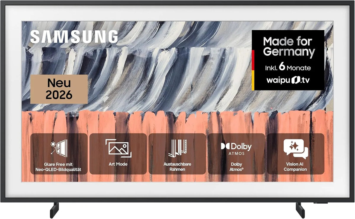 Samsung LS03H Smart TV, 43 Zoll, Fernseher, 4K UHD, QLED, Dolby Audio, Antireflexion mit Glare Free, Dolby Atmos, 108 cm, Art Mode mit wechselnen