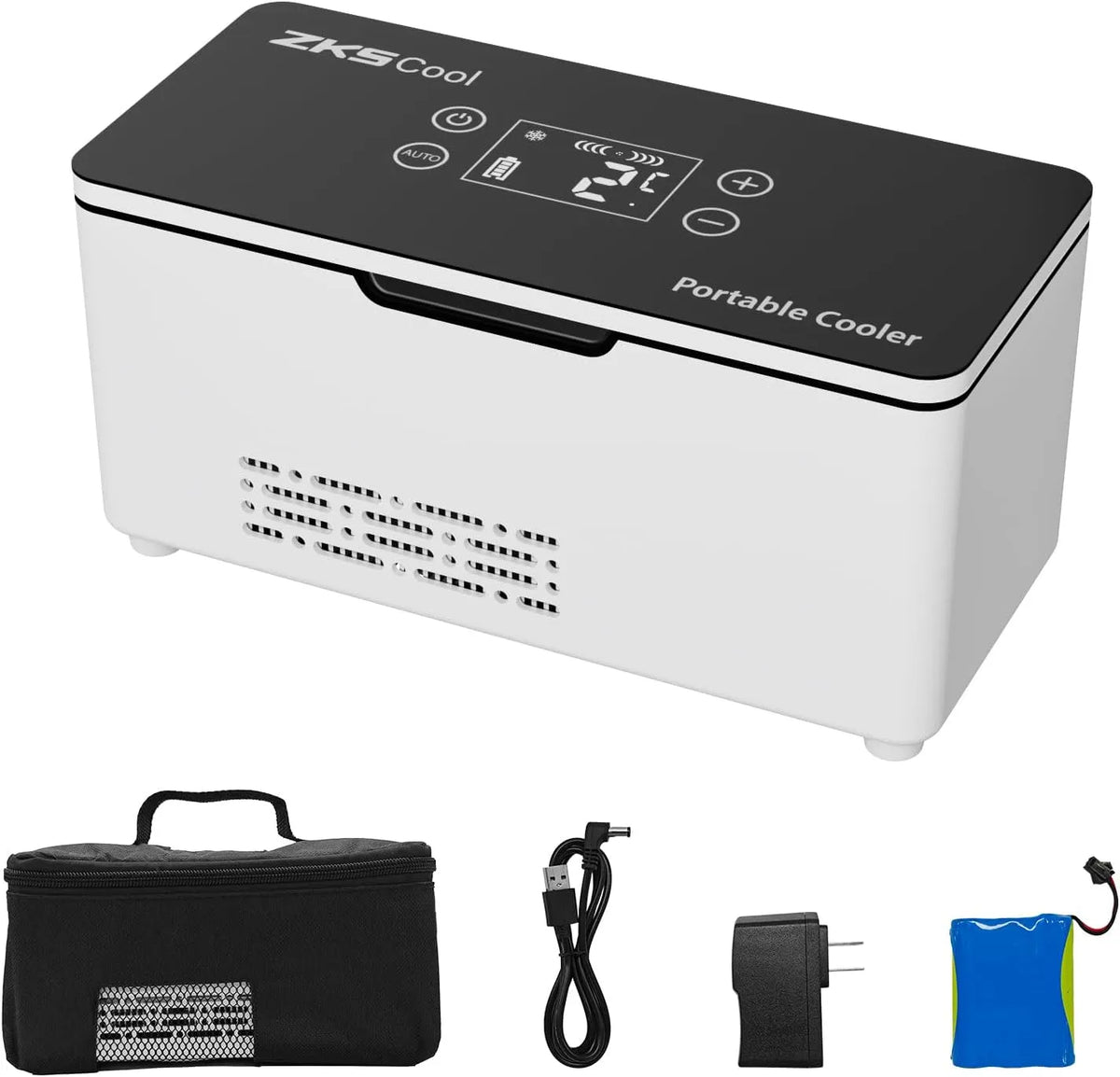 Elektrische Kühlbox, tragbar, Auto, Medikamenten- und Insulintransport, mobile Kühlbox, Mini Kühlbox mit LED-Temperaturanzeige, Reisen, Zuhause