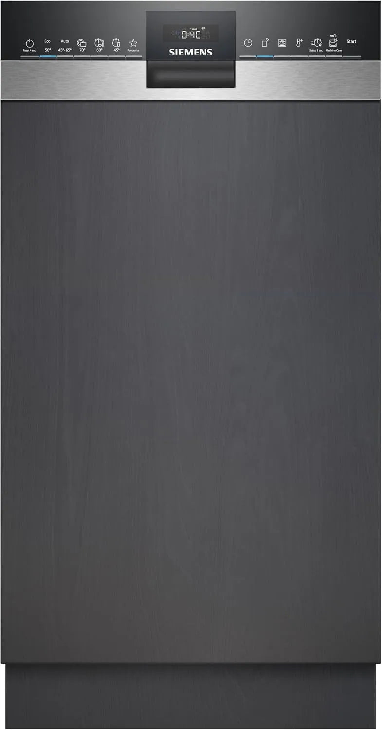 Siemens iQ300 SR53ES25KE Geschirrspüler, 45cm, smartStart, varioSpeed Plus, Slim-Format, leise, 10 Maßgedecke, autoOpen dry, gebürsteter Stahl