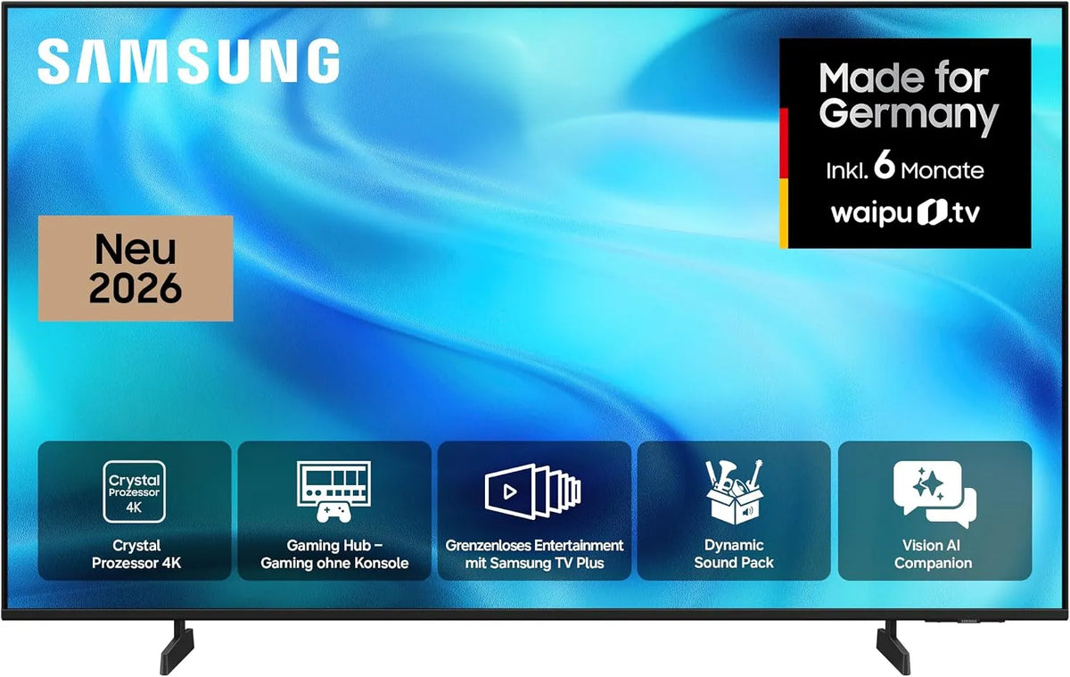 Samsung U7099H Smart TV, 55 Zoll, Fernseher, 4K UHD, kostenlos 900 Sender, AI Companion für Deine Fragen, 138 cm, 4K Upscaling, Dynamik Sound Pack für