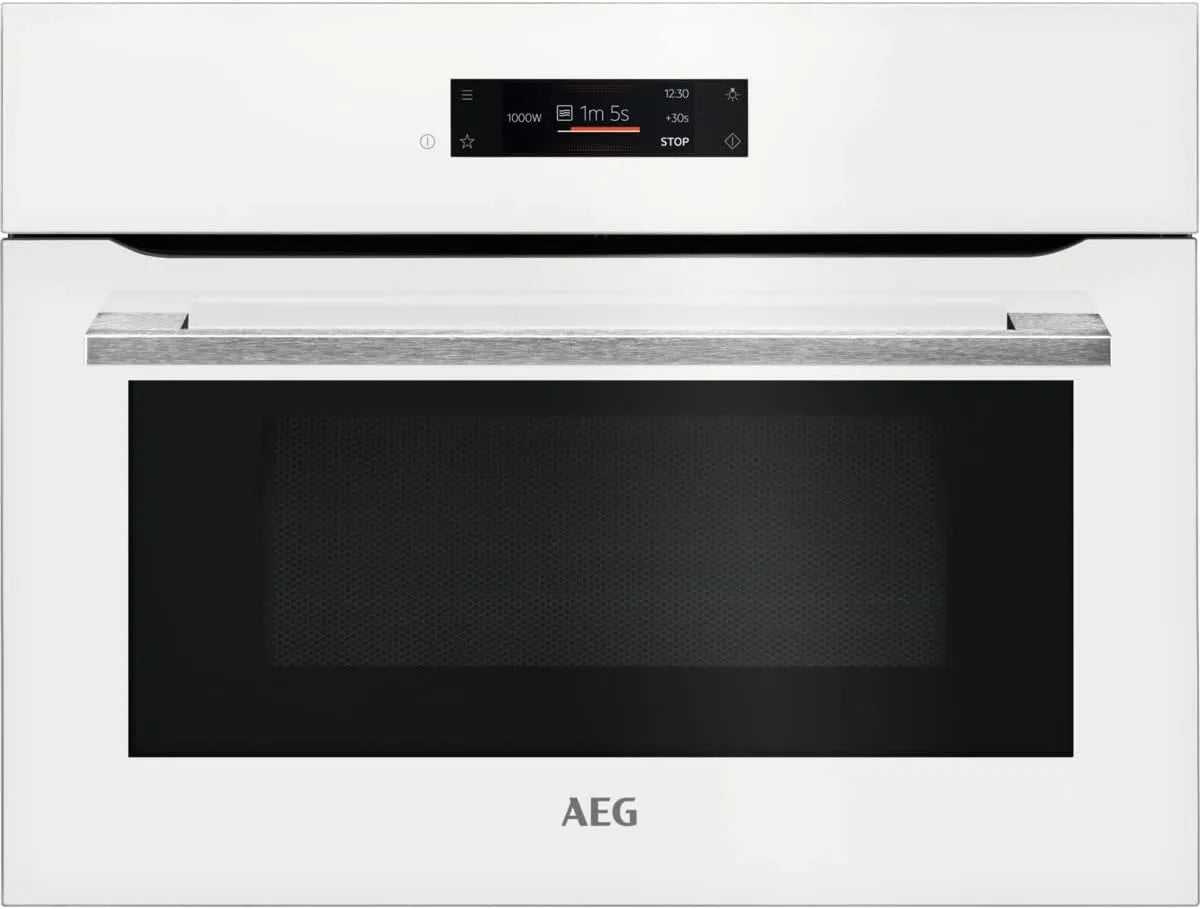 AEG KMK721880W Mikrowelle, 42 L, 1000/1200 W, Grill, Touch-Bedienung, Einbau, Auftaufunktion, Mikrowellenofen, Weiß, 3 programmierte Funktionen