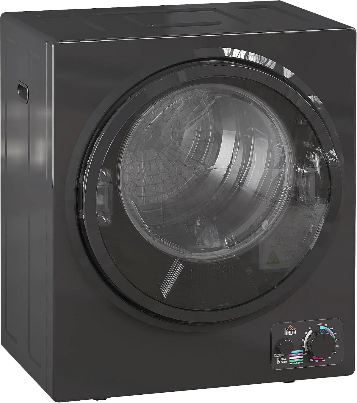Wäschetrockner, 850 W, 2.5 kg, HOMCOM, tragbar, Schwarz, HOMCOM Tragbarer Ablufttrockner 850W 2.5kg 4 Trocknungsmodi Schwarz