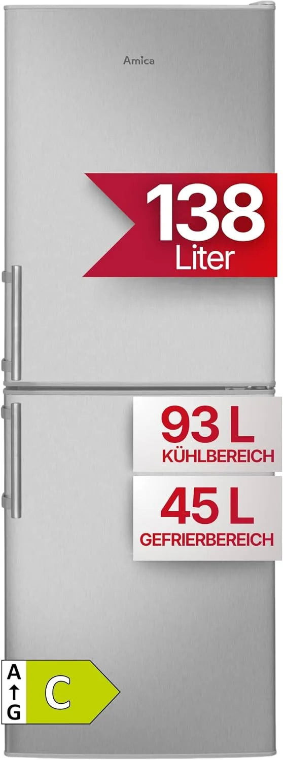 Amica Kühl-Gefrierkombination, 138 L, 148x52x59 cm, Kühlschrank mit Gefrierfach