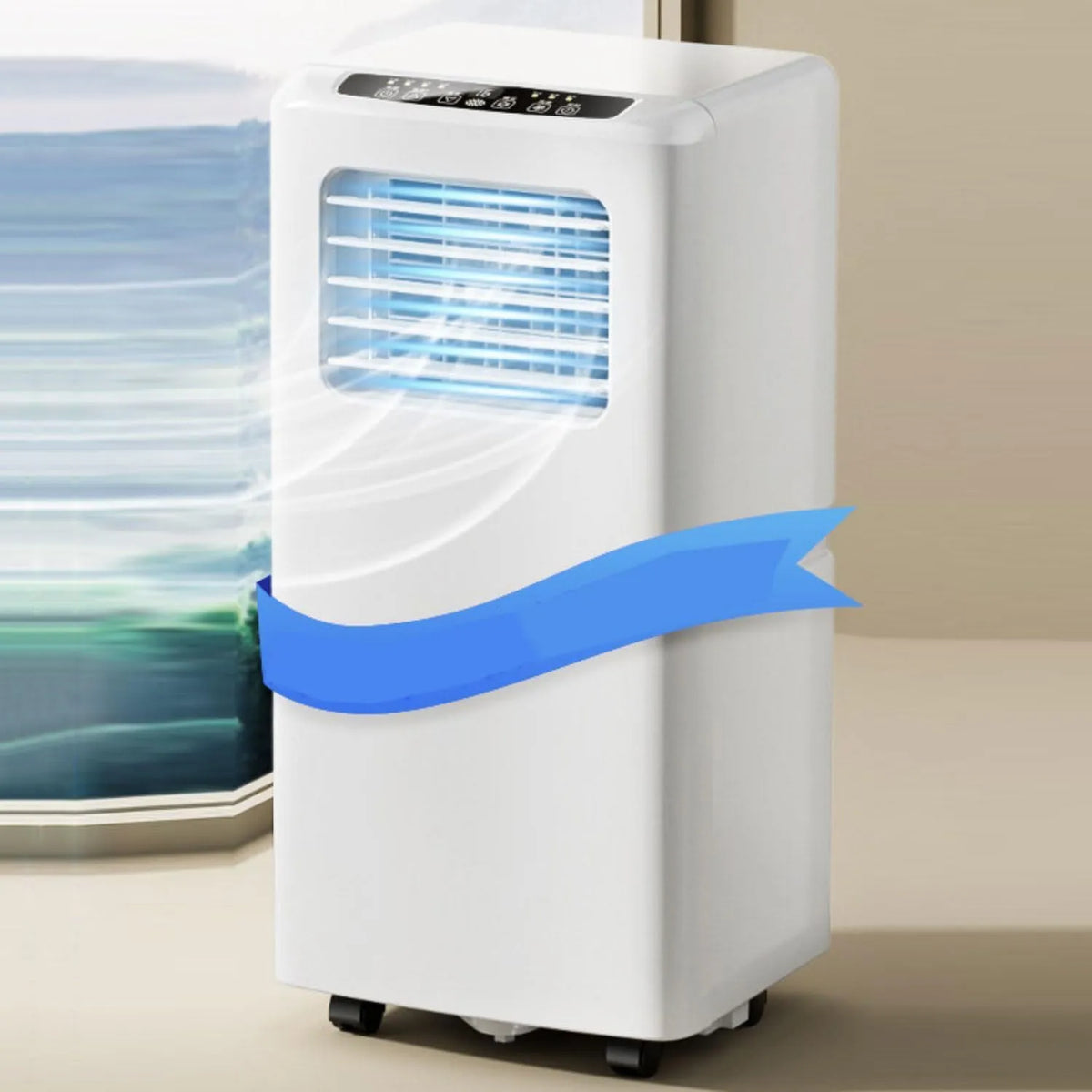 Klimaanlage, tragbar, Smart Home Einheit mit Fernbedienung & Installationsset, kühlt 300 m2, für Home Office oder kleine Räume