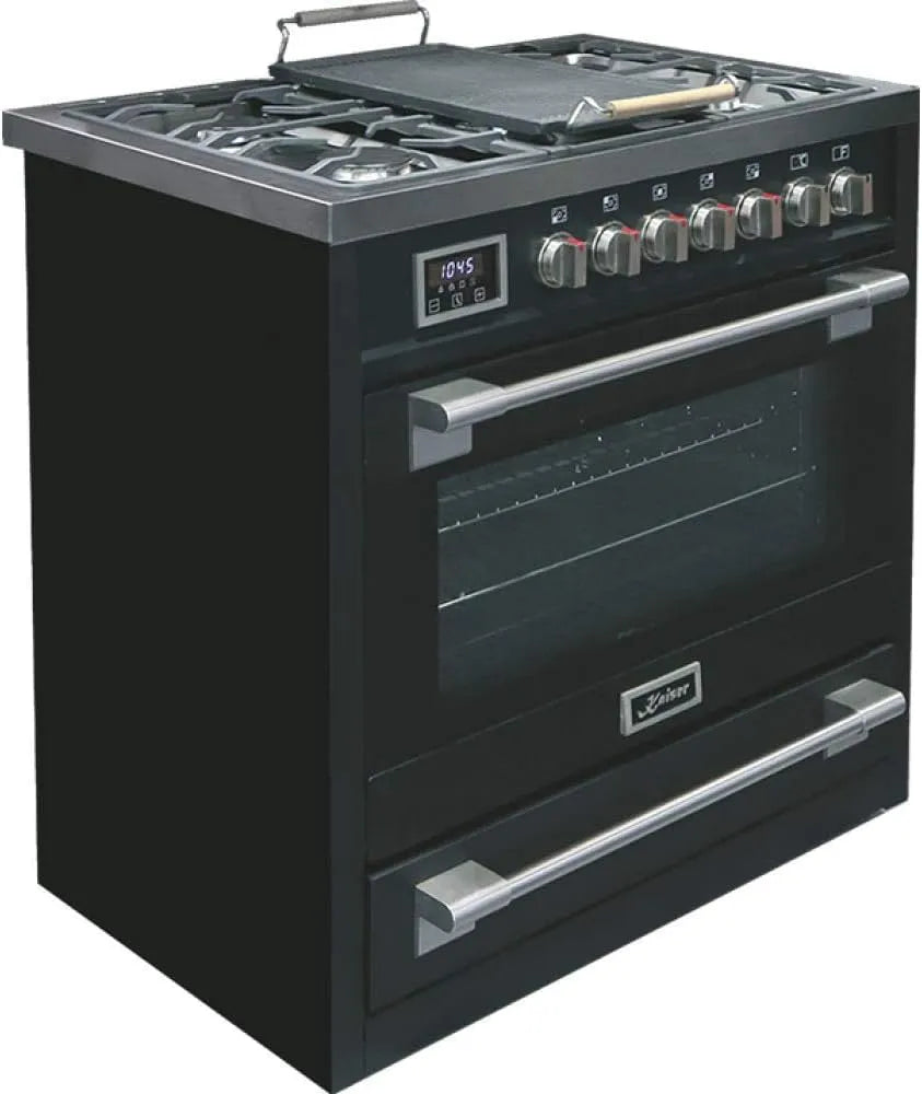 Produkt 90 cm, Kaiser HGE 93505 S elektrischer Gasherd, Elektroherd, 115 l, 5 kW, 8 Funktionen, Erdgas und Propan möglich, Gaskochplatte