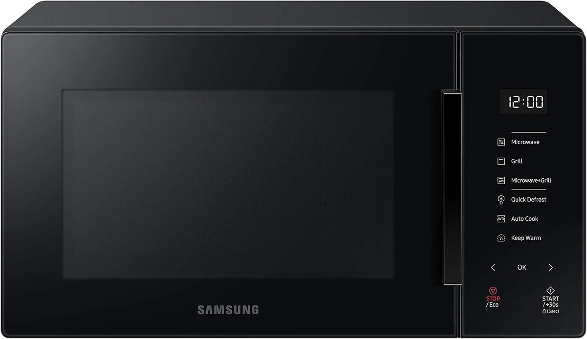 Samsung MG23T5018AK/ET 38p Mikrowelle, 23 L, 800/1100 W, Grill, freistehend, Mikrowellenofen, 49 L x 27, automatisches Kochen, 5 H x 38p, Home Dessert
