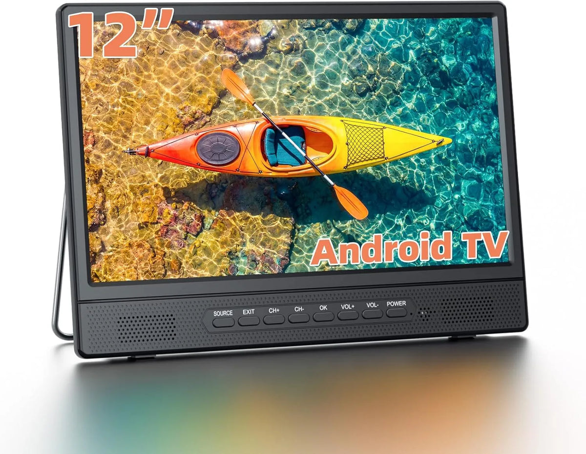 Smart TV, 12 Zoll, Fernseher, tragbar, Android OS