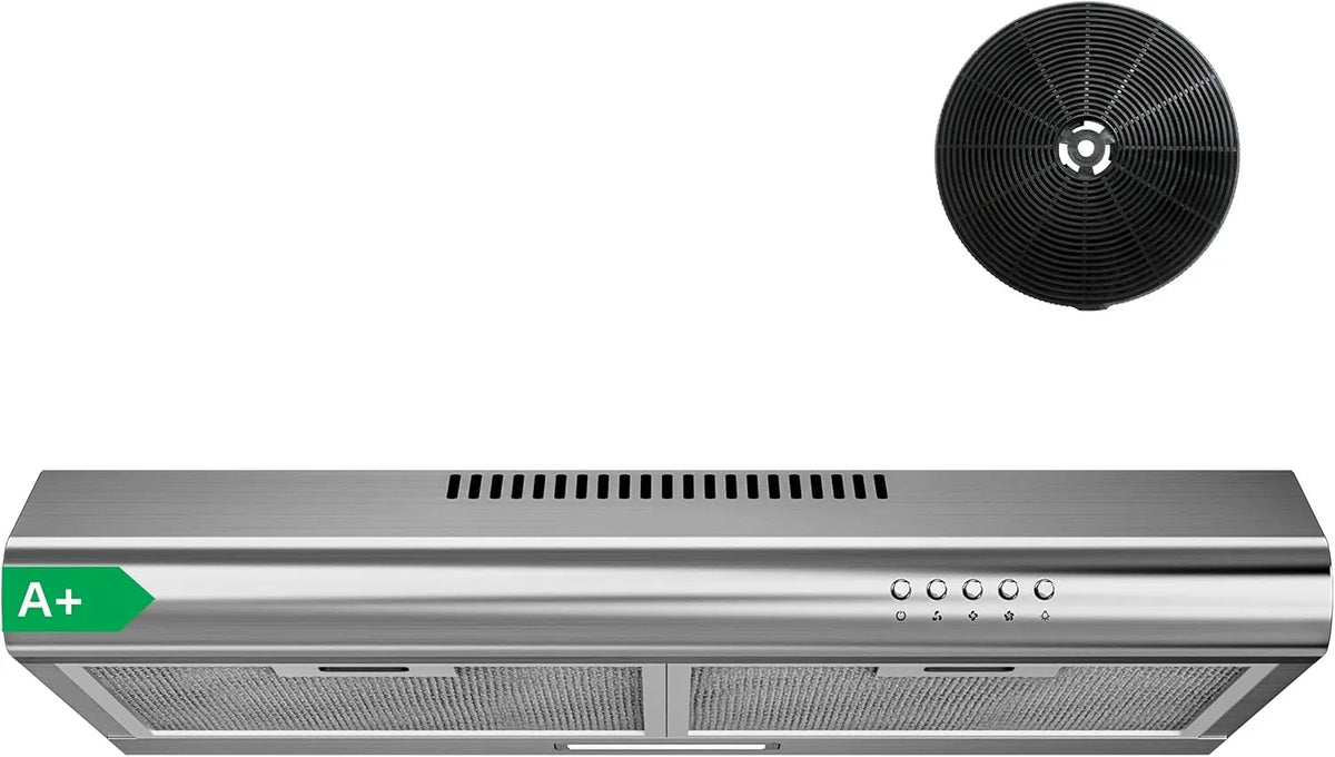 Dunstabzugshaube, 60 cm, 250 m3/h, Küchenhaube, Abluft- und Umluftbetrieb, LED-Beleuchtung, leise, Edelstahl, 3 Leistungsstufen, Umluft- und