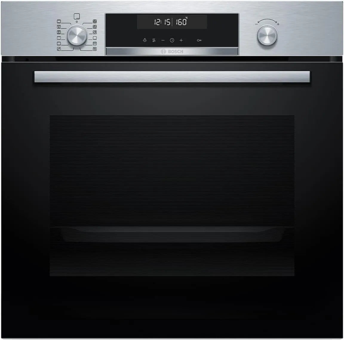 Bosch Serie 6 HBG578BS3 Backofen, 60 x 60cm, Einbau, 3D-Optik, LCD-Display, Edelstahl, 3D-Heißluft, Hydrolytische Reinigungshilfe