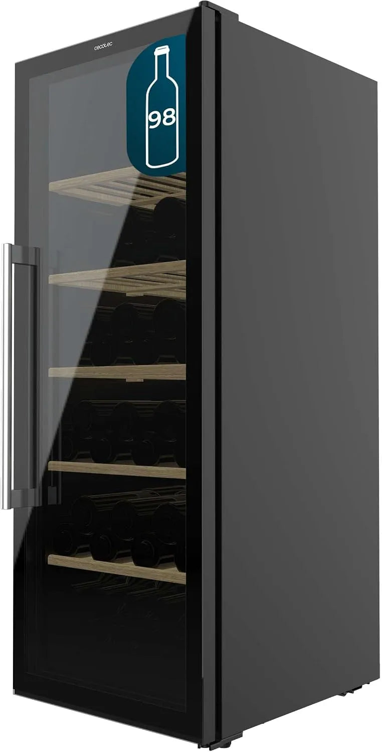 Cecotec Bolero Grand Sommelier Weinkühlschrank, 128, 5 cm, 98 Flaschen, 41 dB, Touch-Bedienung, Schwarz