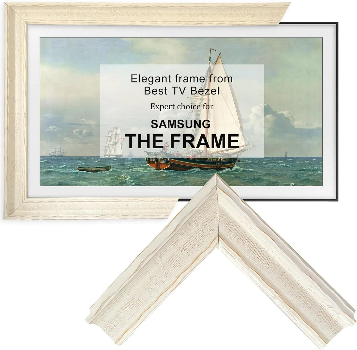 Samsung 50LS03A, H Smart TV, 50 Zoll, Fernseher, Cremeweiß Blende für 50' Samsung The Frame TV