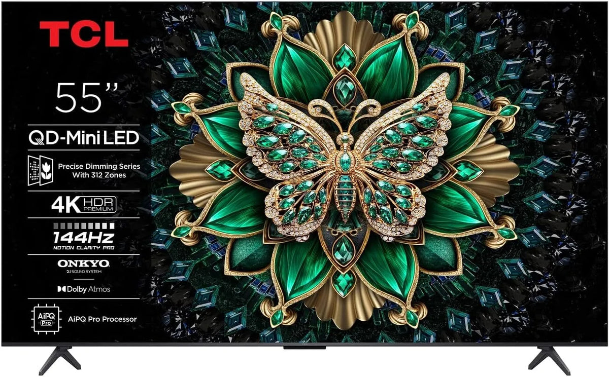Google TCL TVC 55' 4K MINILED 144HZ SAT/AUDIO ONKYO 2.0 55C69K