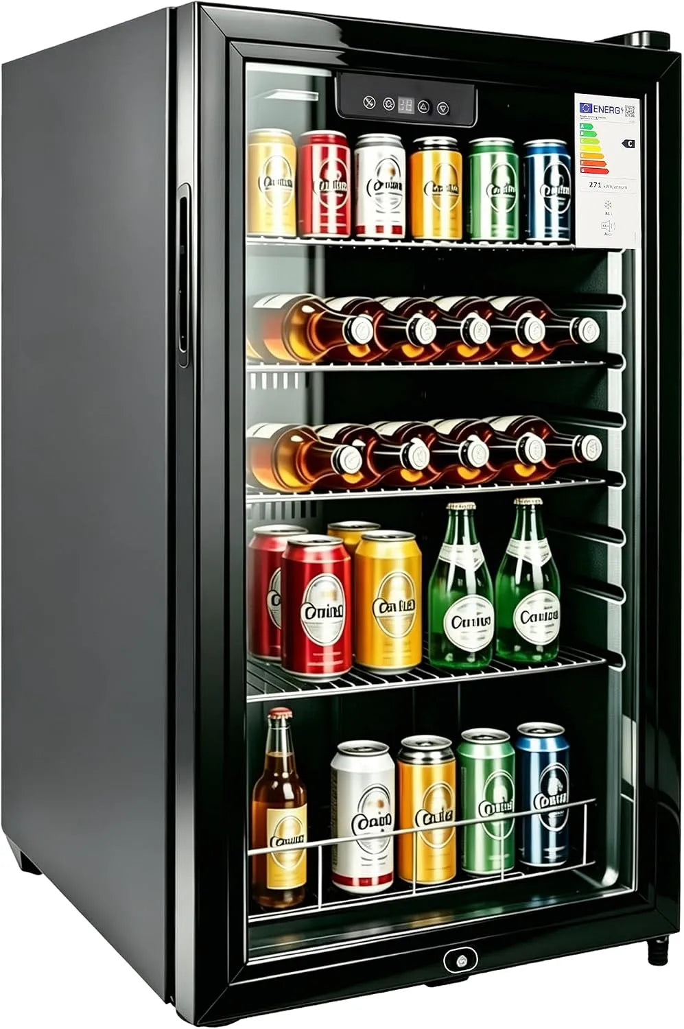 Weinkühlschrank, Weinkühler, Glas, freistehend, leise, LED-Display & Innenbeleuchtung