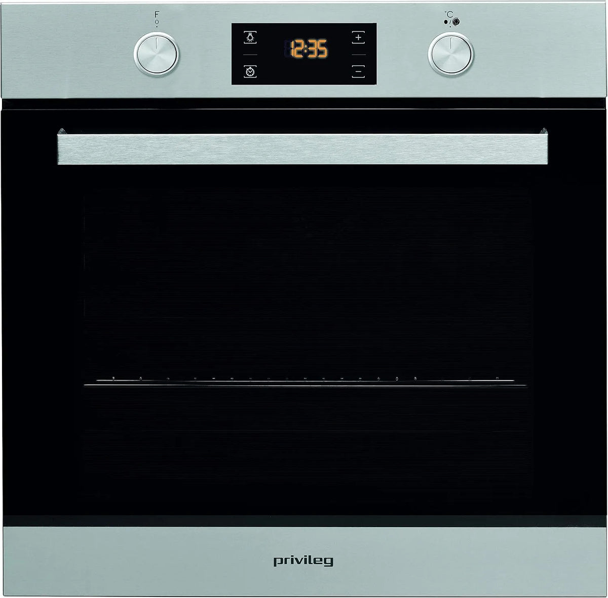 Backofen, 71 L, Privileg PBWR6 OH5V, Einbau, Edelstahl, Hydrolyse-Reinigungsfunktion, Turn&Go, Click&Clean, Versenkbare Bedienknebel