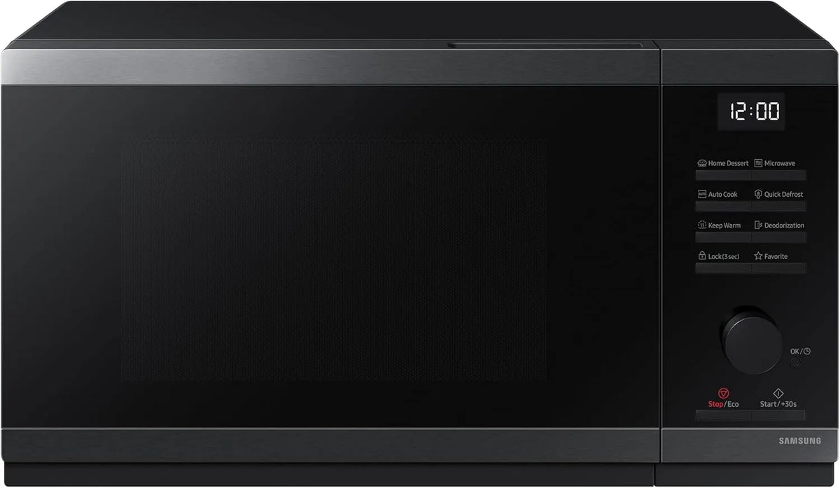 Samsung MS23DG4504AGE1 Mikrowelle, 23 L, 800 W, Grill, Warmhaltefunktion, Auftaufunktion, Edelstahl, Mikrowellenofen, Schwarz, Home Dessert