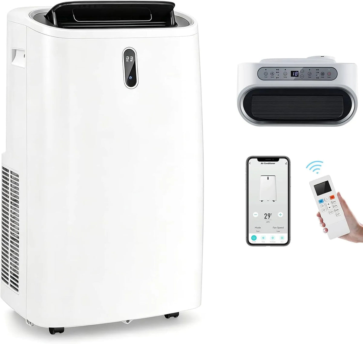 Klimaanlage, Klimagerät mit Abluftschlauch, GYMAx Klimaanlage Mobil 14000 BTU