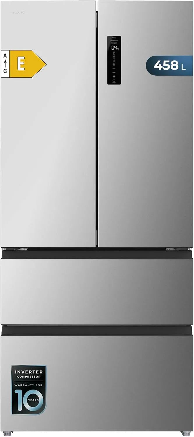Cecotec Bolero CoolMarket F2D Kühlschrank, 458 L, No Frost, Inverter, Edelstahl, Höhe 189 cm und 83 cm Breite, halbintegrierbar, MetalFlexCooling