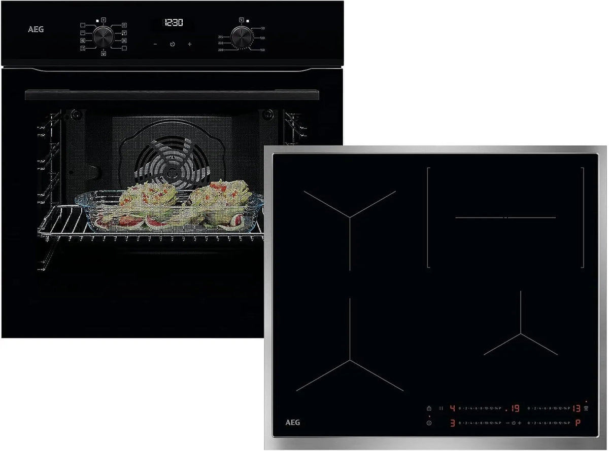 AEG BE1100B OIO64C00xB Backofen, AEG Set Backofen BE1100B + Induktionskochfeld OIO64C00xB