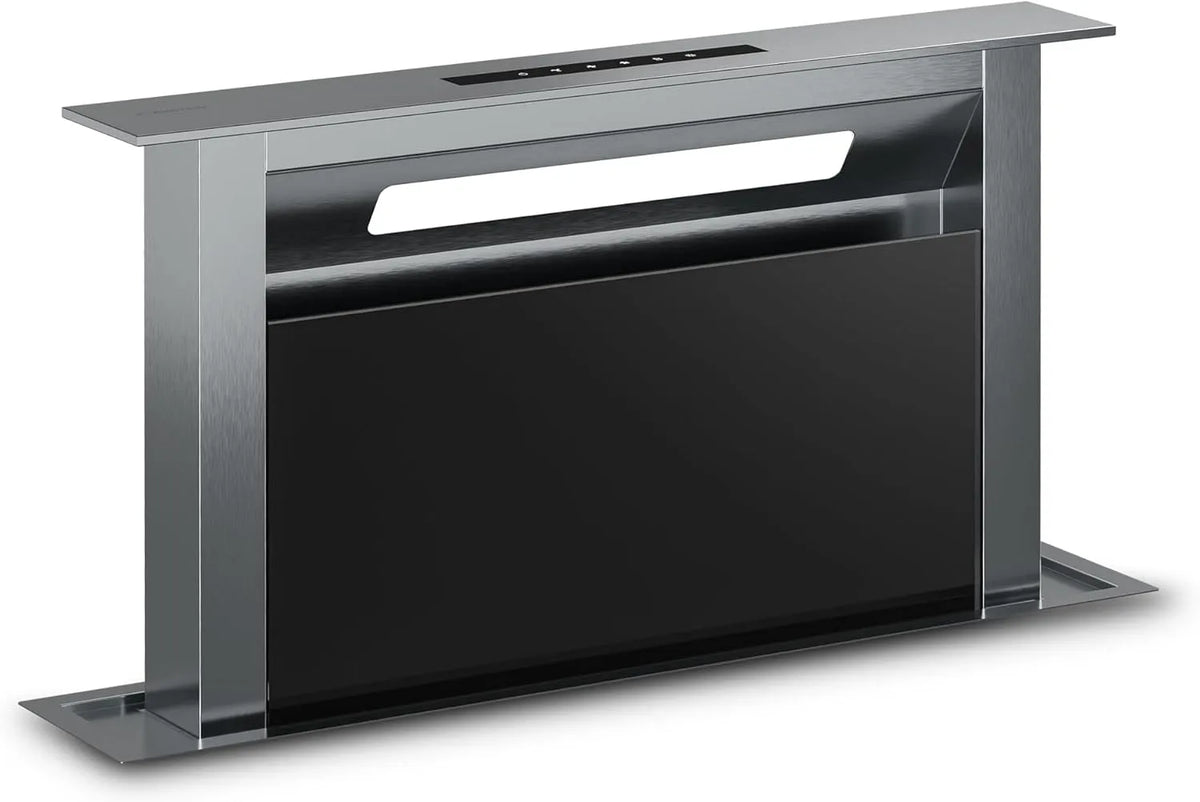 Klarstein Geschirrspüler, 60 cm, 853 m3/h, Spülmaschine, Boost, Touch-Bedienung, LED, Aluminium & Glas, Abzugshaube für Küche